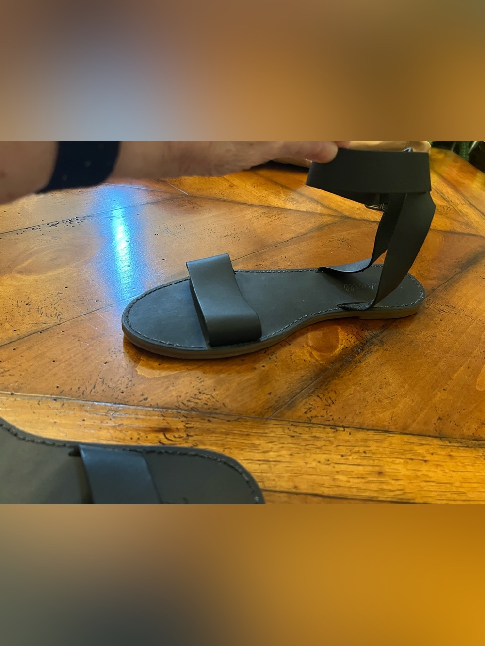 Madewell Black Strappy Flat Sandals